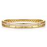 14K Yellow Gold Diamond Station Closed Bangle Bracelet - 0.4 ct