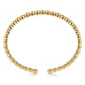 14K Yellow Gold Diamond Station Cuff Bangle Bracelet - 0.4 ct