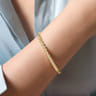 14K Yellow Gold Diamond Station Cuff Bangle Bracelet - 0.4 ct