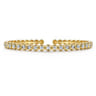 14K Yellow Gold Diamond Station Cuff Bangle Bracelet - 0.4 ct