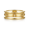14K Yellow Gold Diamond Station Easy Stackable Ring - 0.02 ct