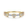 14K Yellow Gold Diamond Station Stackable Ring - 0.35 ct