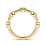 14K Yellow Gold Diamond Station Stackable Ring - 0.35 ct