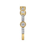 14K Yellow Gold Diamond Station Stackable Ring - 0.35 ct