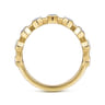 14K Yellow Gold Diamond Station Stackable Ring - 0.09 ct