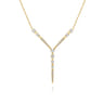 14K Yellow Gold Diamond Station Y Necklace - 0.75 ct