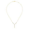 14K Yellow Gold Diamond Station Y Necklace - 0.75 ct