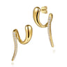 14K Yellow Gold Diamond Stud Drop Earrings - 0.27 ct