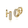 14K Yellow Gold Diamond Stuggies Earrings - 0.5 ct