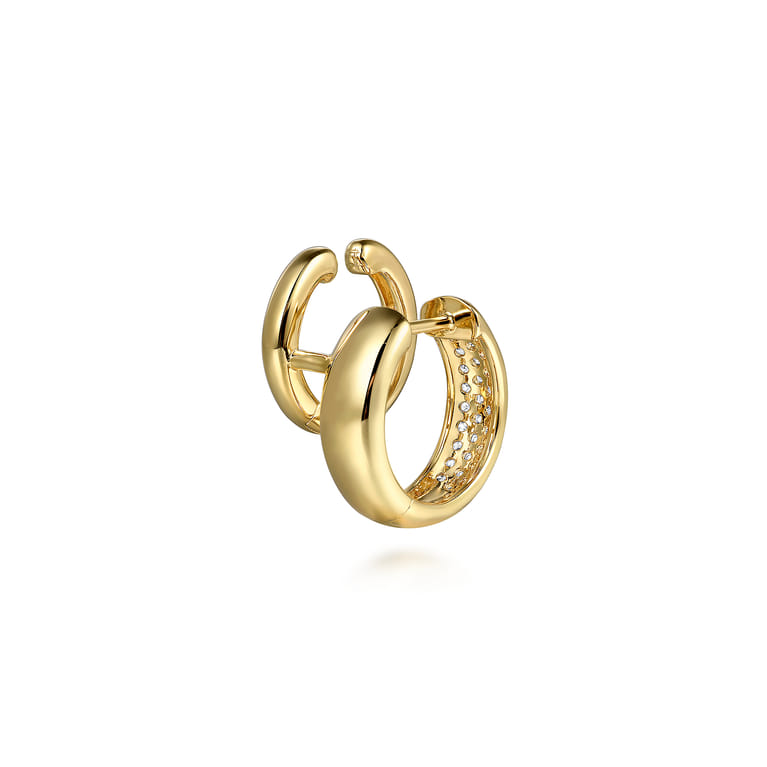 14K Yellow Gold Diamond Stuggies Earrings - 0.5 ct - Shot 3
