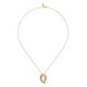 14K Yellow Gold Diamond Swirl Pendant Necklace - 0.5 ct