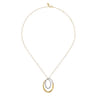 14K Yellow Gold Diamond Swirl Pendant Necklace - 0.55 ct