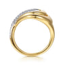14K Yellow Gold Diamond Swirl Ring - 0.3 ct