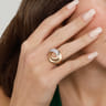 14K Yellow Gold Diamond Swirl Ring - 0.3 ct