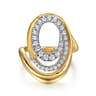 14K Yellow Gold Diamond Swirl Ring - 0.5 ct