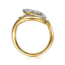 14K Yellow Gold Diamond Swirl Ring - 0.5 ct