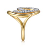 14K Yellow Gold Diamond Swirl Ring - 0.5 ct