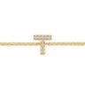 14K Yellow Gold Diamond T Initial Chain Bracelet - 0.05 ct