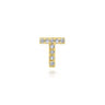 14K Yellow Gold Diamond T Initial Locket Charm - 0.04 ct
