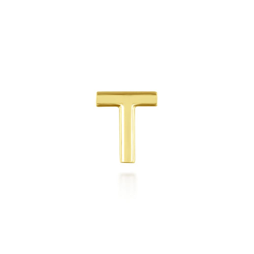 14K Yellow Gold Diamond T Initial Locket Charm - 0.04 ct - Shot 2