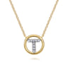 14K Yellow Gold Diamond T Initial Pendant Necklace - 0.05 ct