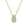 14K Yellow Gold Diamond Teardrop Pendant Necklace - 0.09 ct