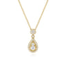 14K Yellow Gold Diamond Teardrop Pendant Necklace - 0.42 ct