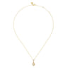14K Yellow Gold Diamond Teardrop Pendant Necklace - 0.42 ct