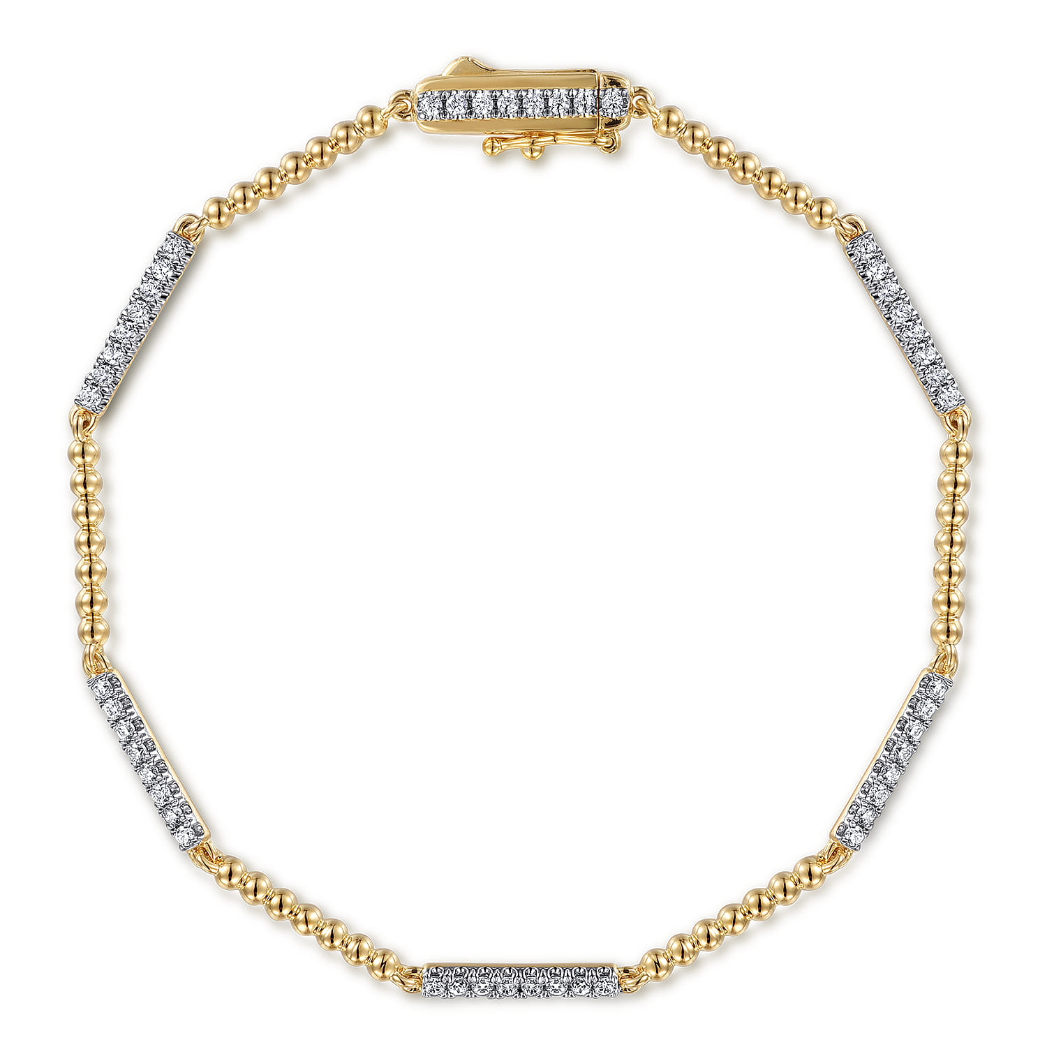 14K Yellow Gold Diamond Tennis Bracelet-Bujukan
