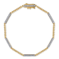 14K Yellow Gold Diamond Tennis Bracelet-Bujukan