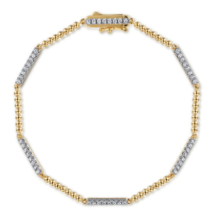 14K Yellow Gold Diamond Tennis Bracelet-Bujukan