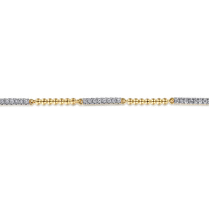 14K Yellow Gold Diamond Tennis Bracelet-Bujukan