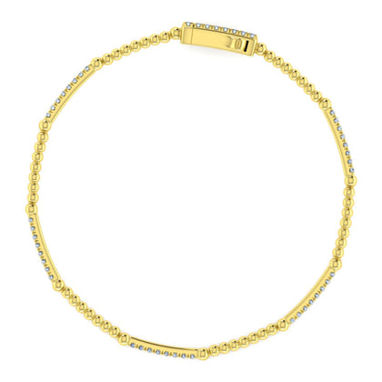 14K Yellow Gold Diamond Tennis Bracelet-Bujukan
