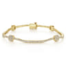 14K Yellow Gold Diamond Tennis Bracelet with Diamond Cube Stations - 1.25 ct