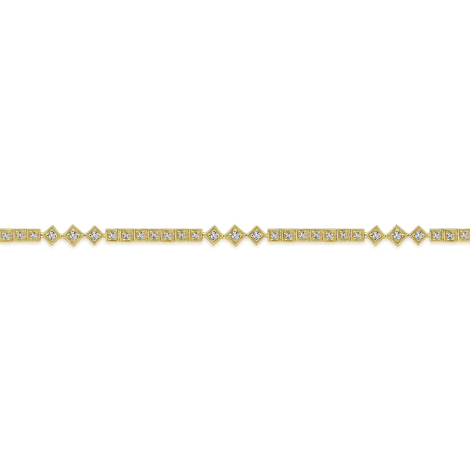 14K Yellow Gold Diamond Tennis Bracelet