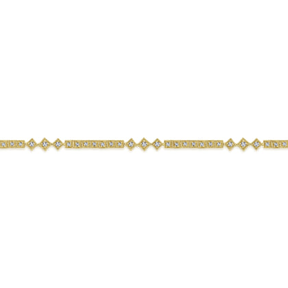 14K Yellow Gold Diamond Tennis Bracelet