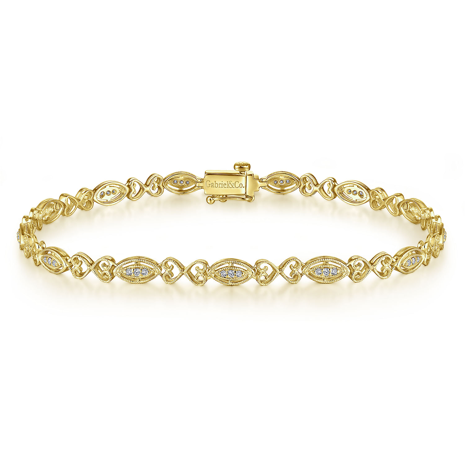 14K Yellow Gold Diamond Tennis Bracelet