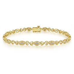 14K Yellow Gold Diamond Tennis Bracelet