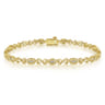 14K Yellow Gold Diamond Tennis Bracelet - 0.14 ct