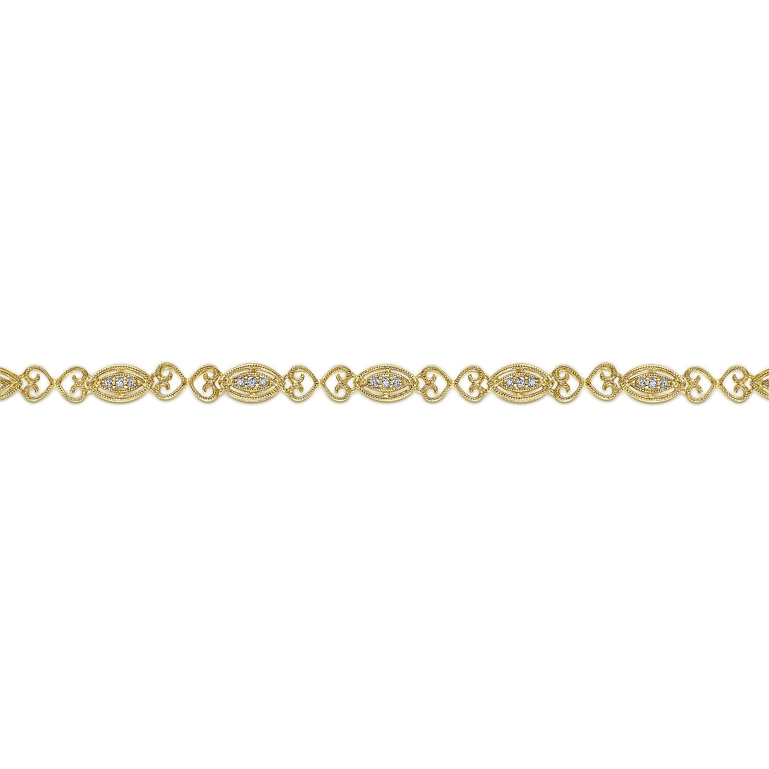14K Yellow Gold Diamond Tennis Bracelet