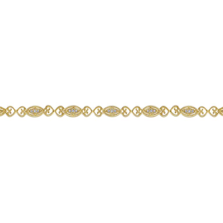 14K Yellow Gold Diamond Tennis Bracelet - 0.14 ct - Shot 2