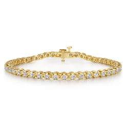 14K Yellow Gold Diamond Tennis Bracelet