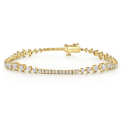 14K Yellow Gold Diamond Tennis Bracelet
