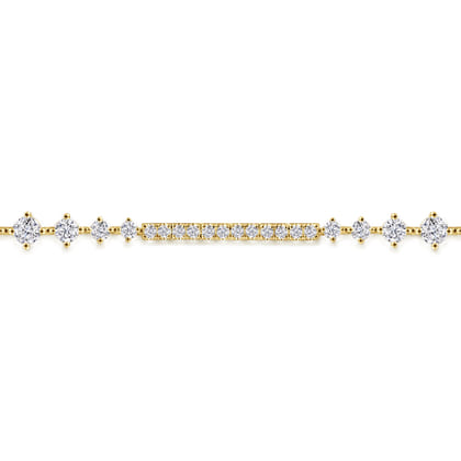 14K Yellow Gold Diamond Tennis Bracelet