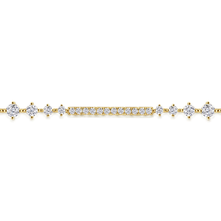 14K Yellow Gold Diamond Tennis Bracelet - 2.01 ct - Shot 2