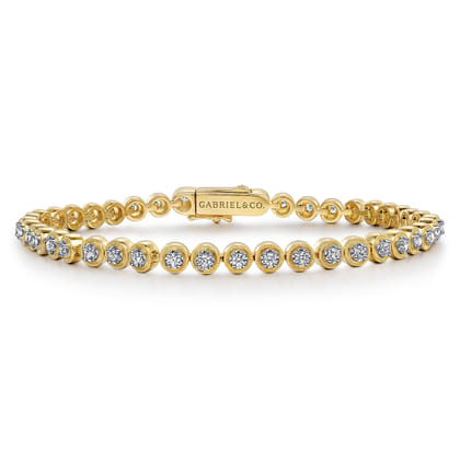 14K Yellow Gold Diamond Tennis Bracelet