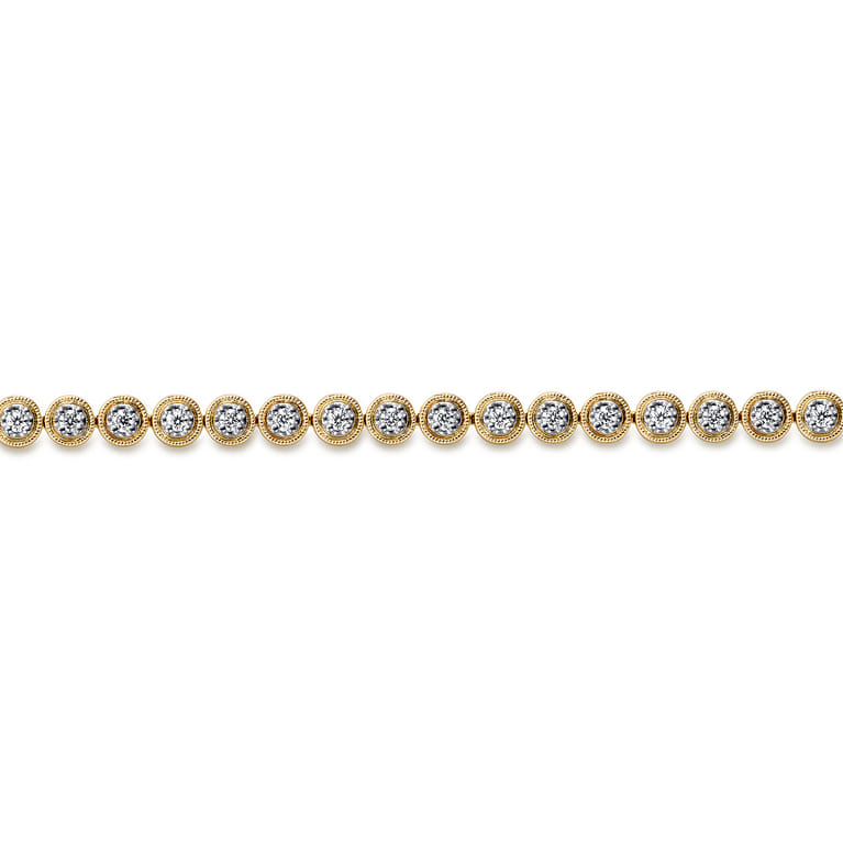 14K Yellow Gold Diamond Tennis Bracelet - 1.05 ct - Shot 2
