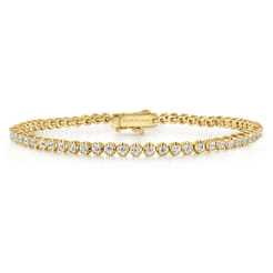 14K Yellow Gold Diamond Tennis Bracelet