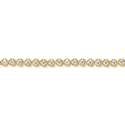 14K Yellow Gold Diamond Tennis Bracelet