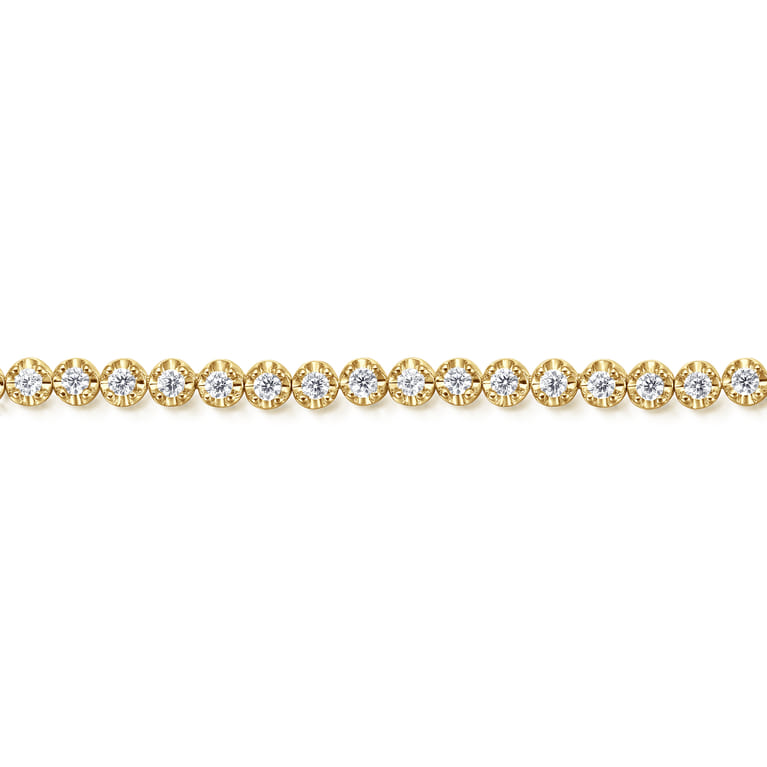 14K Yellow Gold Diamond Tennis Bracelet - 1.15 ct - Shot 2